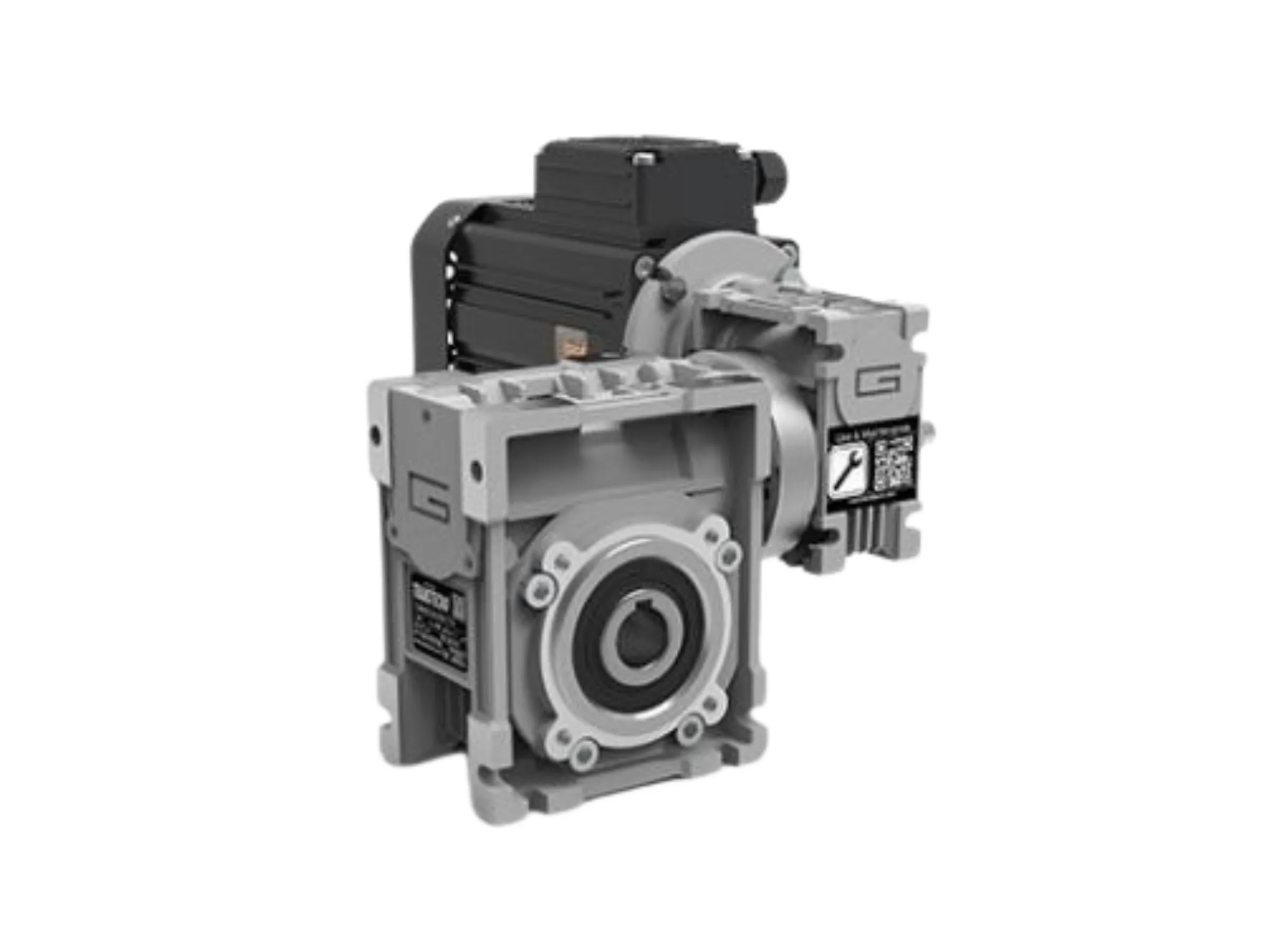 Transtecno worm gearbox with die-cast aluminium housing and AC motor