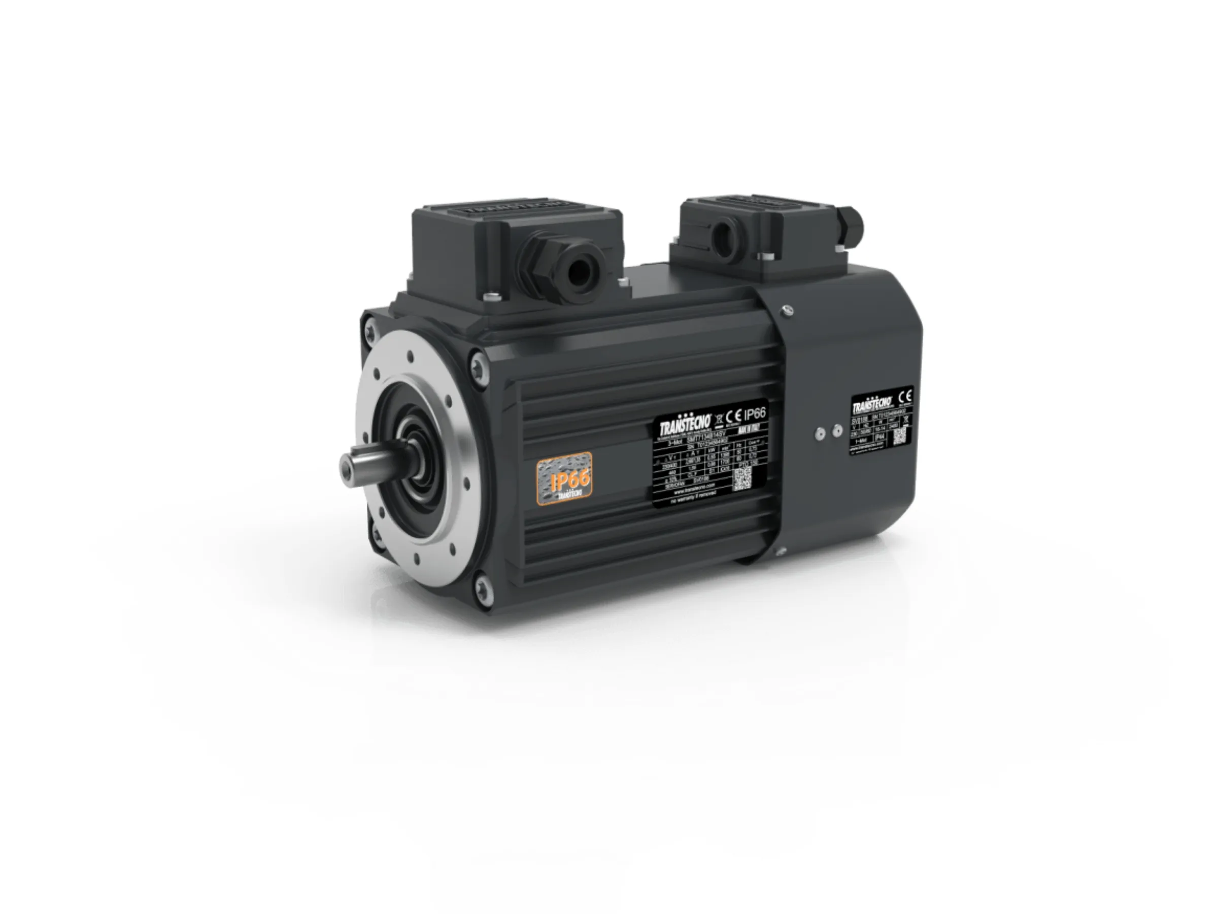 Transtecno IP66 AC electric motor with black anodised aluminium housing