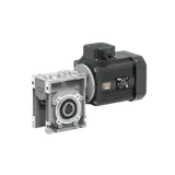 Transtecno CM series worm gearmotor with aluminium worm gearbox and black AC electric motor